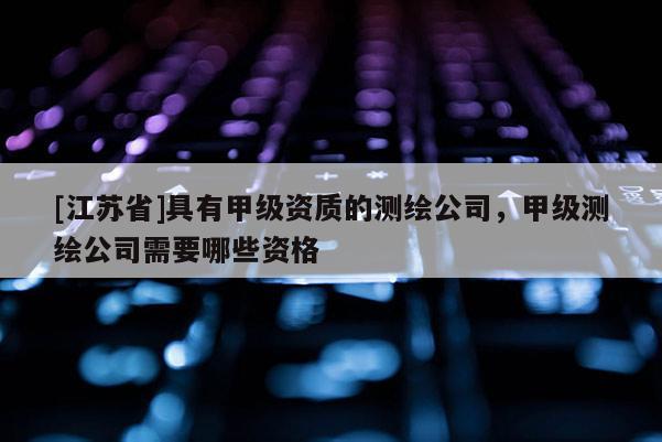 [江蘇省]具有甲級資質的測繪公司，甲級測繪公司需要哪些資格