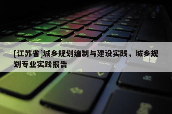 [江蘇省]城鄉規劃編制與建設實踐，城鄉規劃專業實踐報告