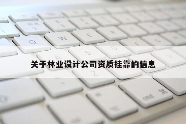關于林業設計公司資質掛靠的信息