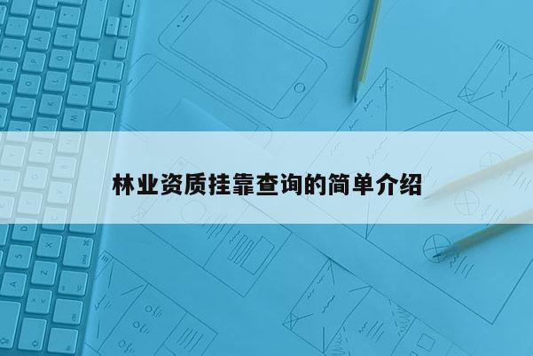 林業資質掛靠查詢的簡單介紹