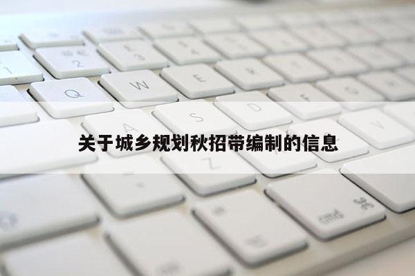 關于城鄉規劃秋招帶編制的信息