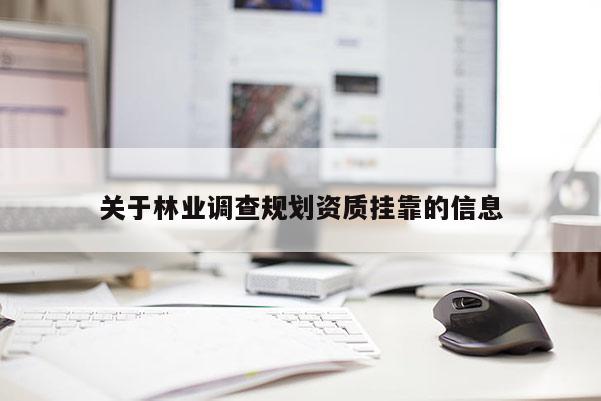 關于林業調查規劃資質掛靠的信息