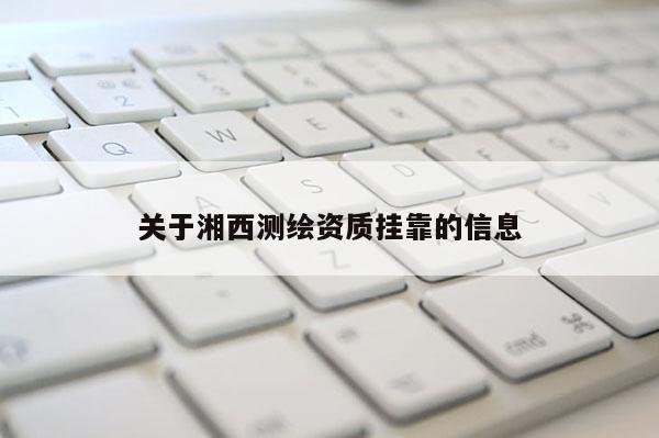 關于湘西測繪資質掛靠的信息